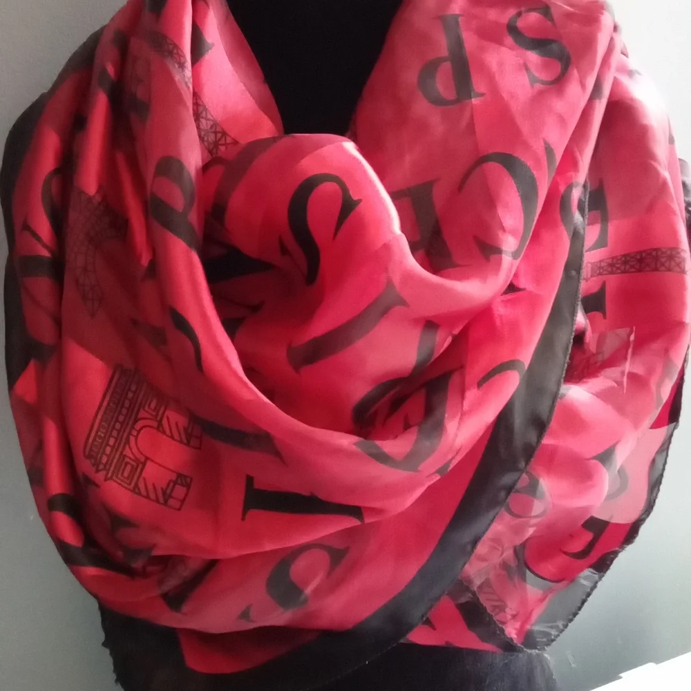 Elegant Red Printed Scarf‎